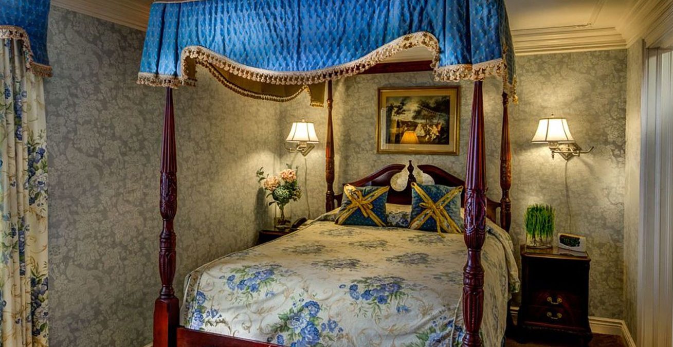 Guest bedroom with bed canopy