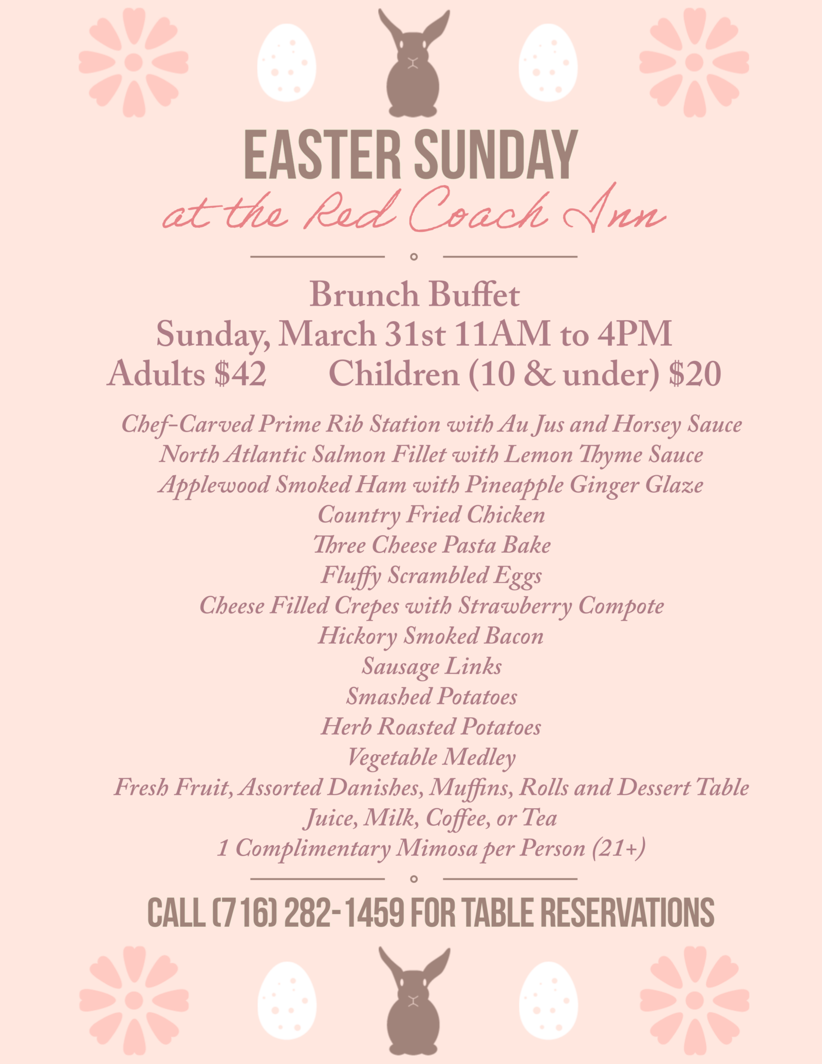 Easter 2024 Menu (1) | Red Coach Inn